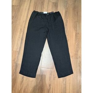Liz Claiborne First Issue Womens Black Textured Drawstring Straight Leg Pants 2